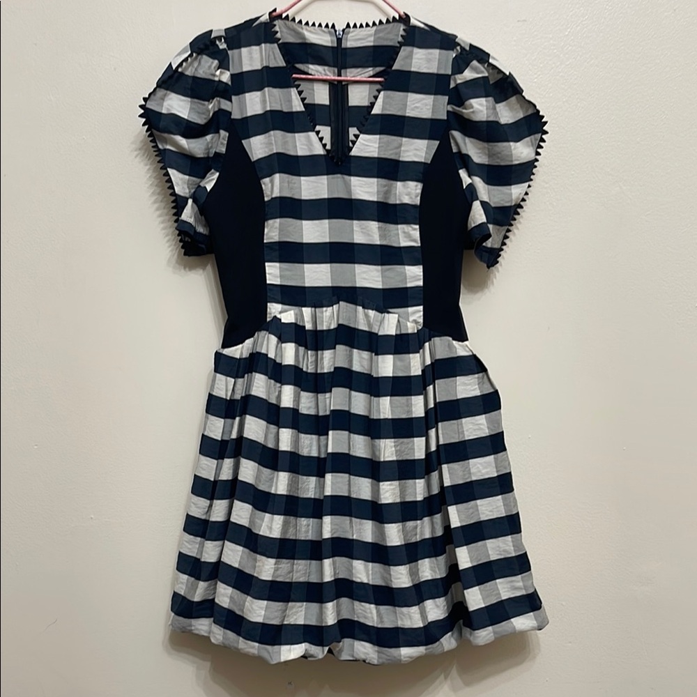 Navy and White Checkered Kids Dress